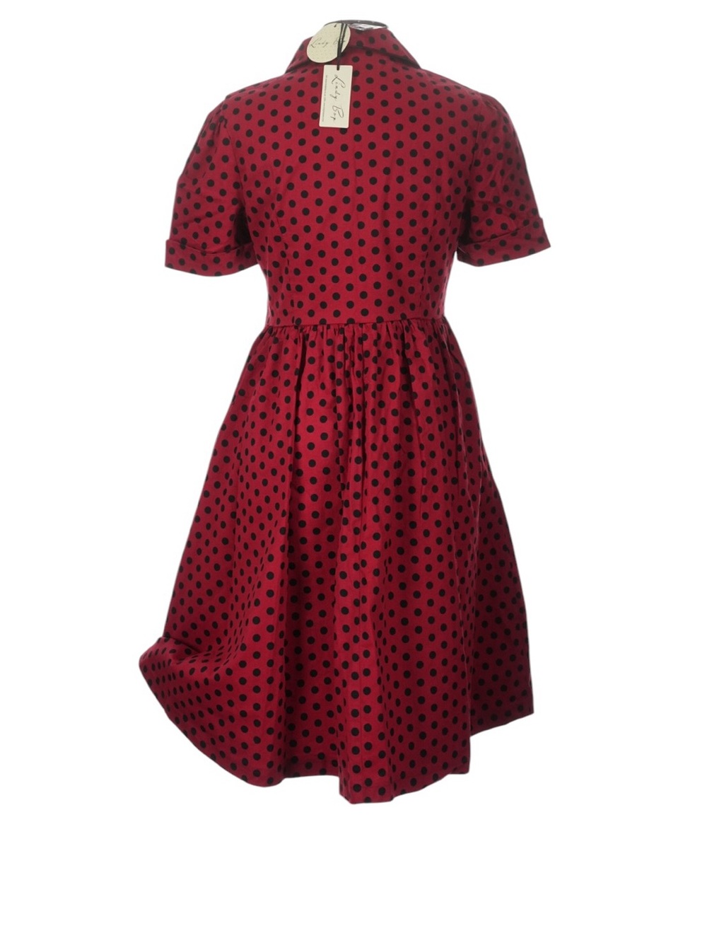 🌹 NWT Lindy Bop “Dorothy” Retro Red Polka Dot Shirt Dress – Size 10 🌹 - Picture 6 of 8